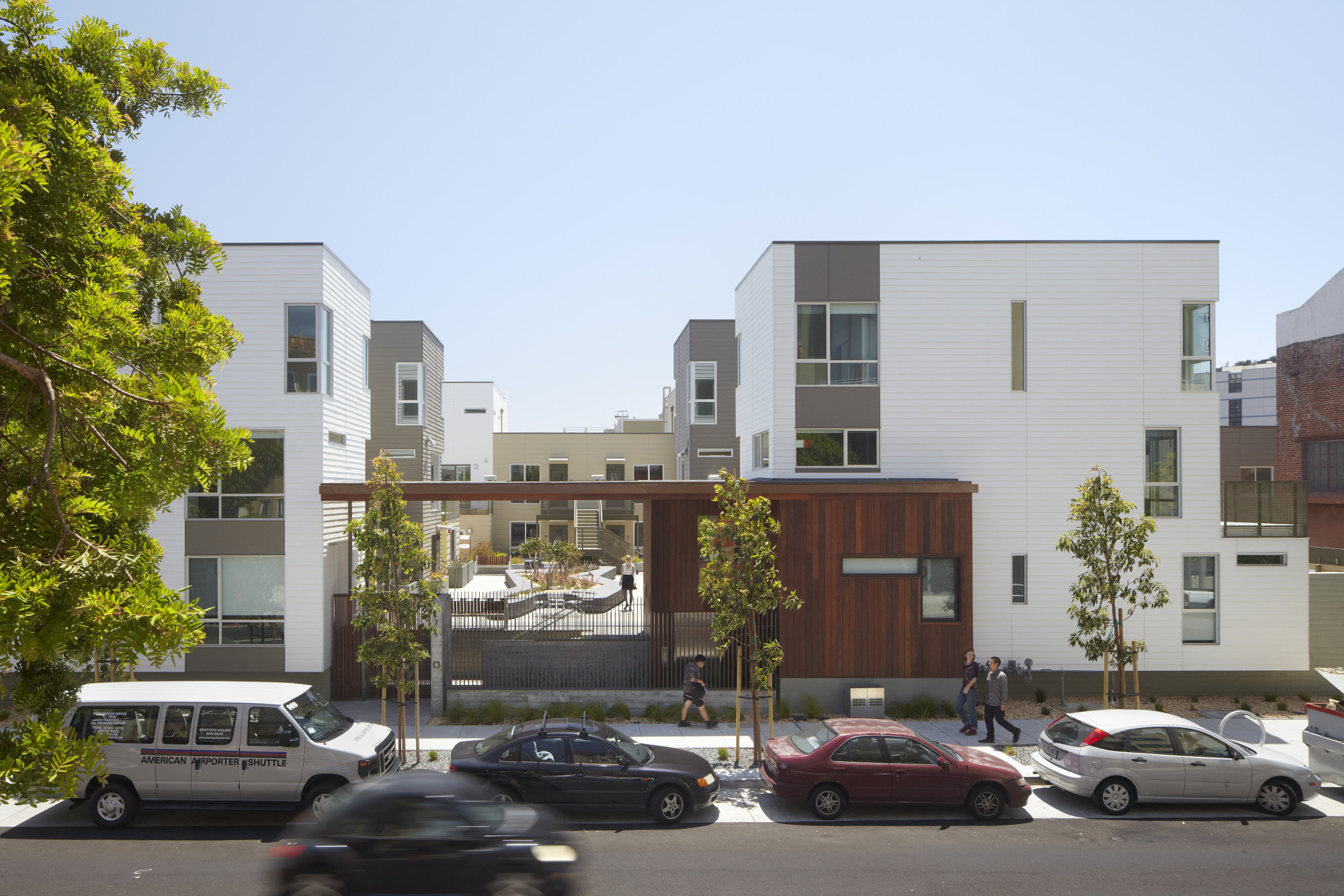Street view of a housing complex